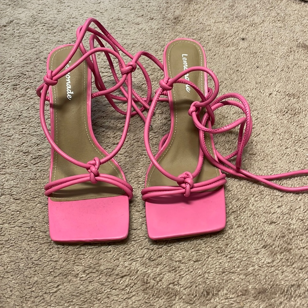 Pink wrap around sandal purchased from UK